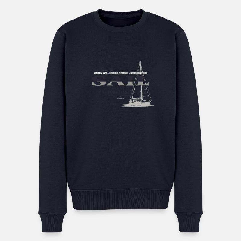 Sailing - Segeln - Segelboot - Maritim - Männer Premium Bio Pullover - Navy