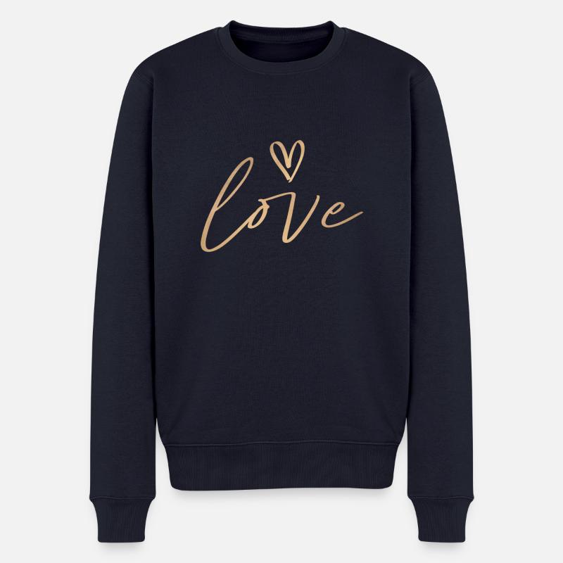 love heart - Männer Premium Bio Pullover - Navy