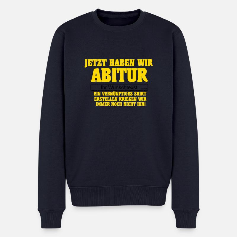 Abi Design - Männer Premium Bio Pullover - Navy