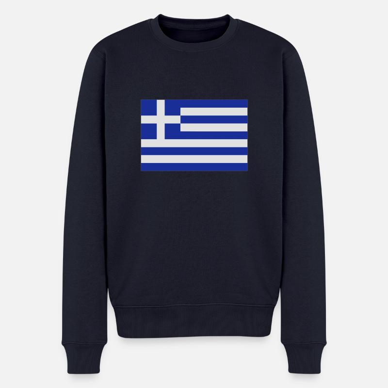 flagge_griechenland - Männer Premium Bio Pullover - Navy