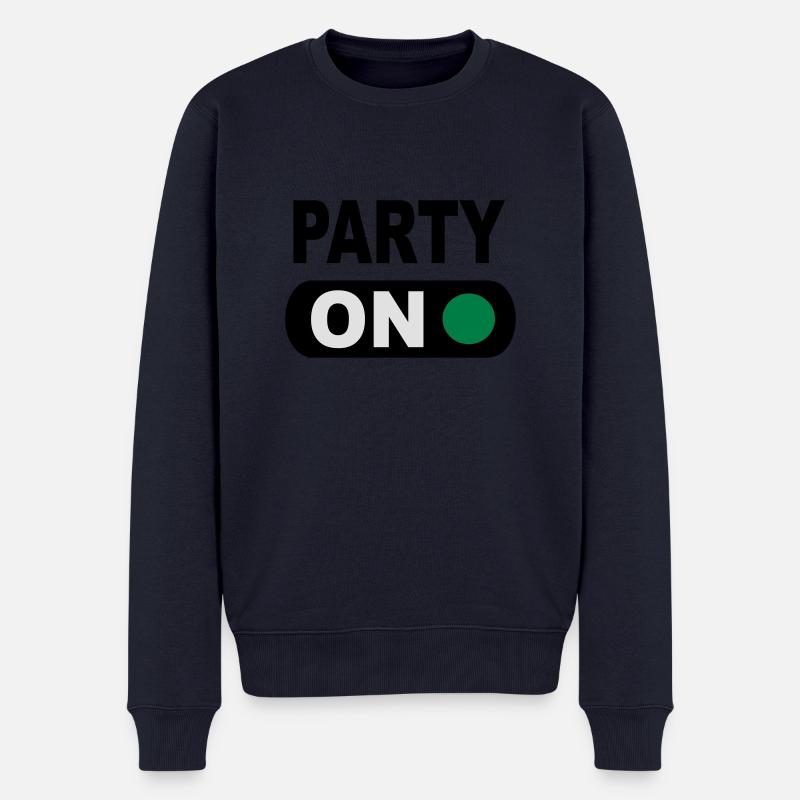 Party - Männer Premium Bio Pullover - Navy