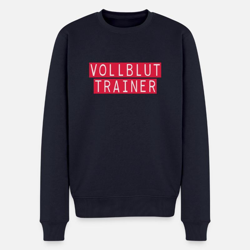 vollblut Trainer - Männer Premium Bio Pullover - Navy