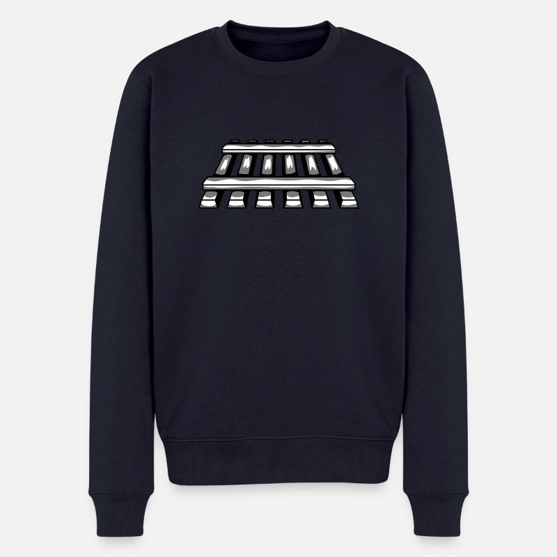 Schienen Gleis Strecke - Männer Premium Bio Pullover - Navy