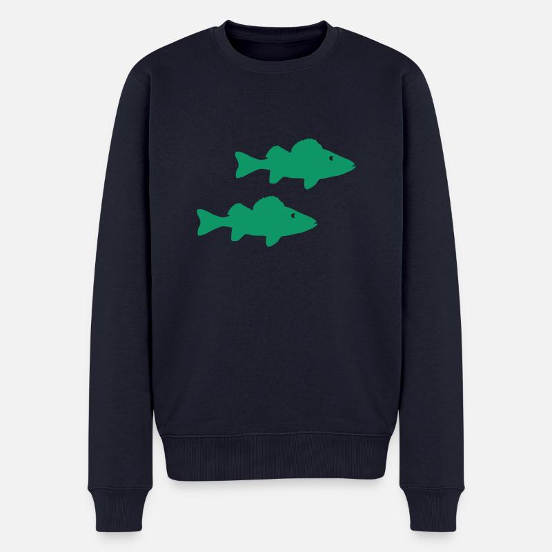Poissons - Pull Premium bio Homme - bleu marine