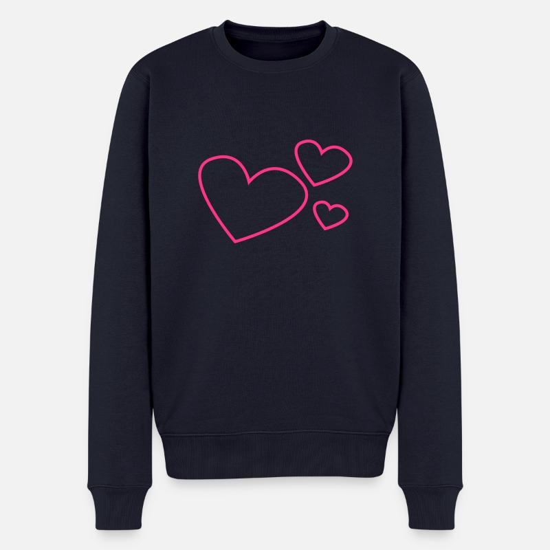 herzen - Männer Premium Bio Pullover - Navy