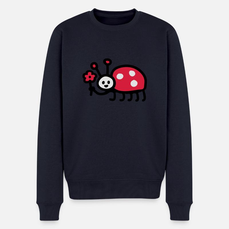 Marienkäfer - Blume 3 - Männer Premium Bio Pullover - Navy