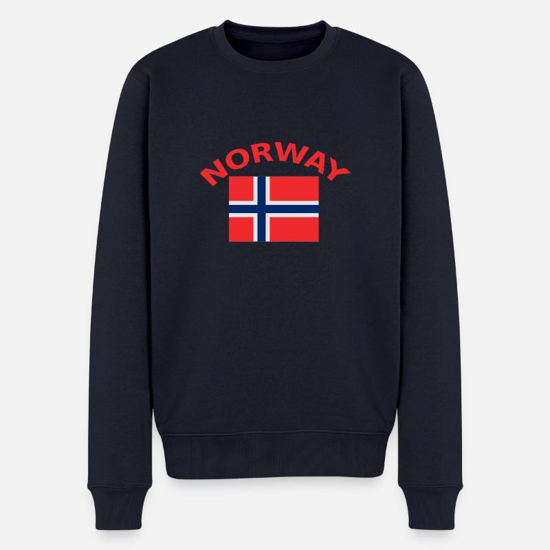 norvège, norvège, drapeau, drapeau - Pull Premium bio Homme - bleu marine