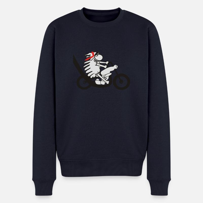 Motorradfahrer Schaf - Männer Premium Bio Pullover - Navy