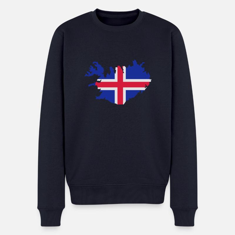 Island - Männer Premium Bio Pullover - Navy