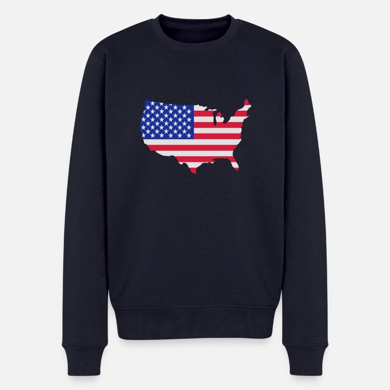 USA - Männer Premium Bio Pullover - Navy