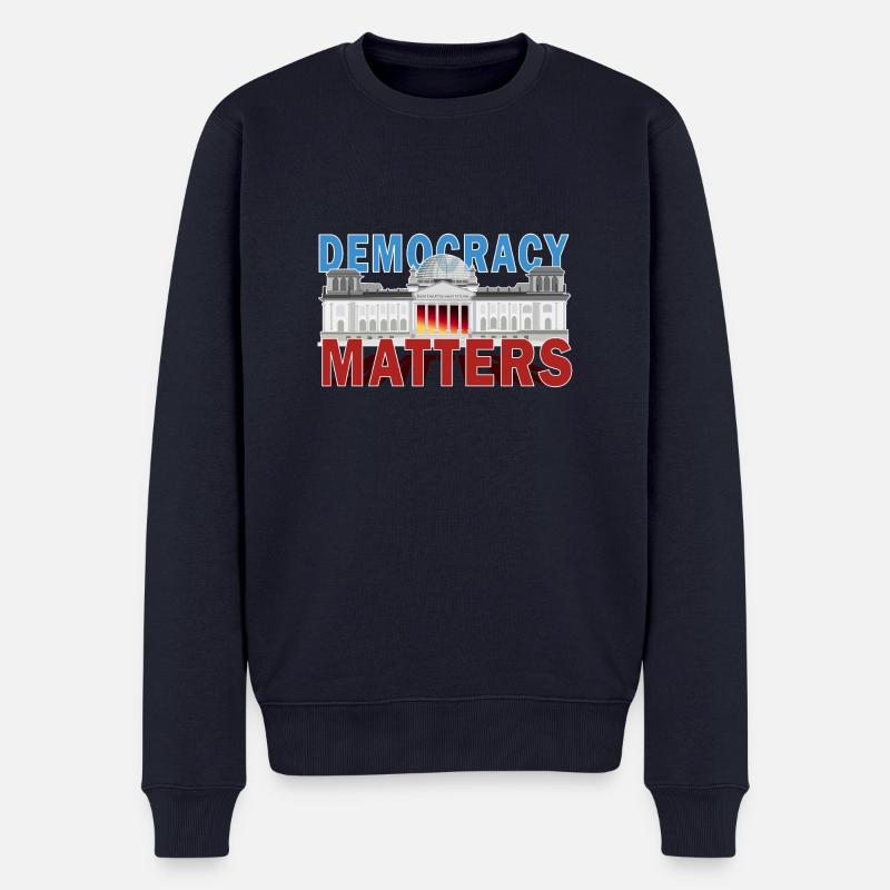 Demokratie Democracy Matters Bundestag Berlin - Männer Premium Bio Pullover - Navy