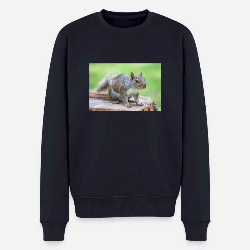 Grey squirrel Grauhörnchen Sciurus carolinensis - Men's Premium Organic Jumper - navy