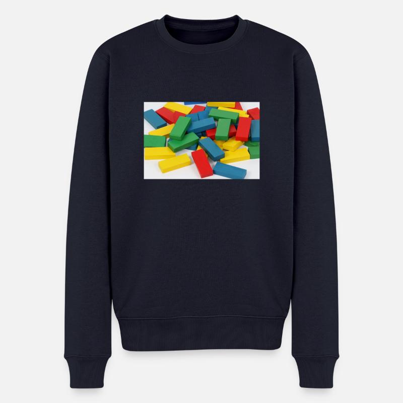 Bunte Bauklötze - Männer Premium Bio Pullover - Navy