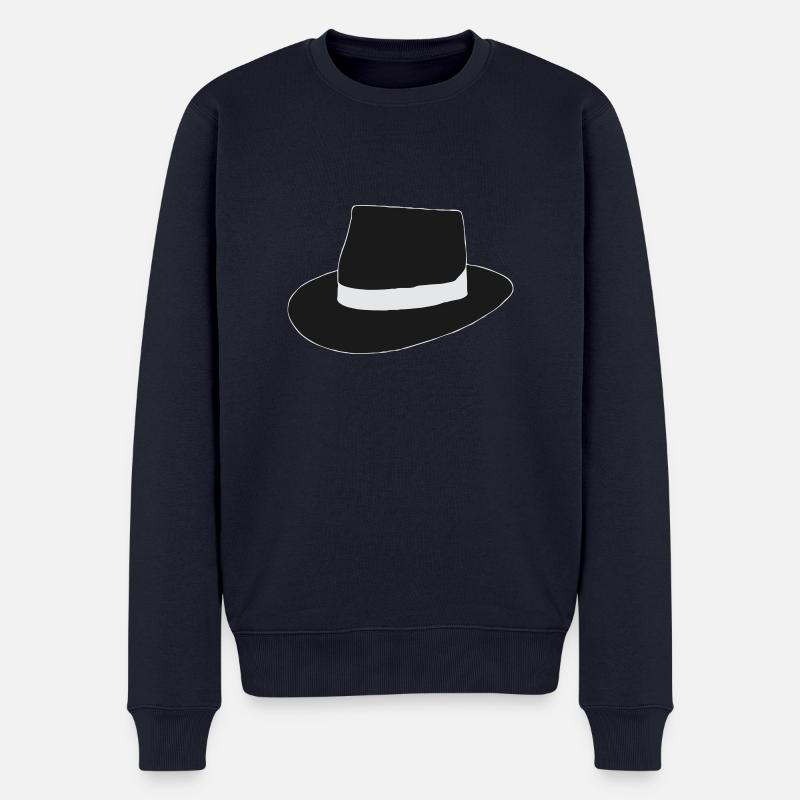 schwarzer Hut - Männer Premium Bio Pullover - Navy
