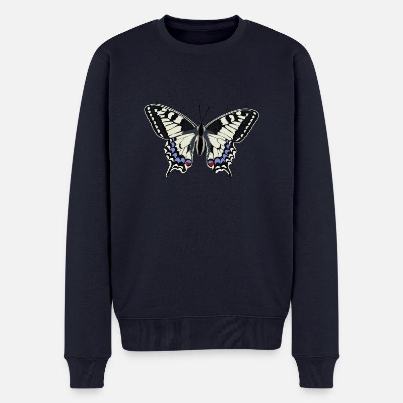Schmetterling - Männer Premium Bio Pullover - Navy