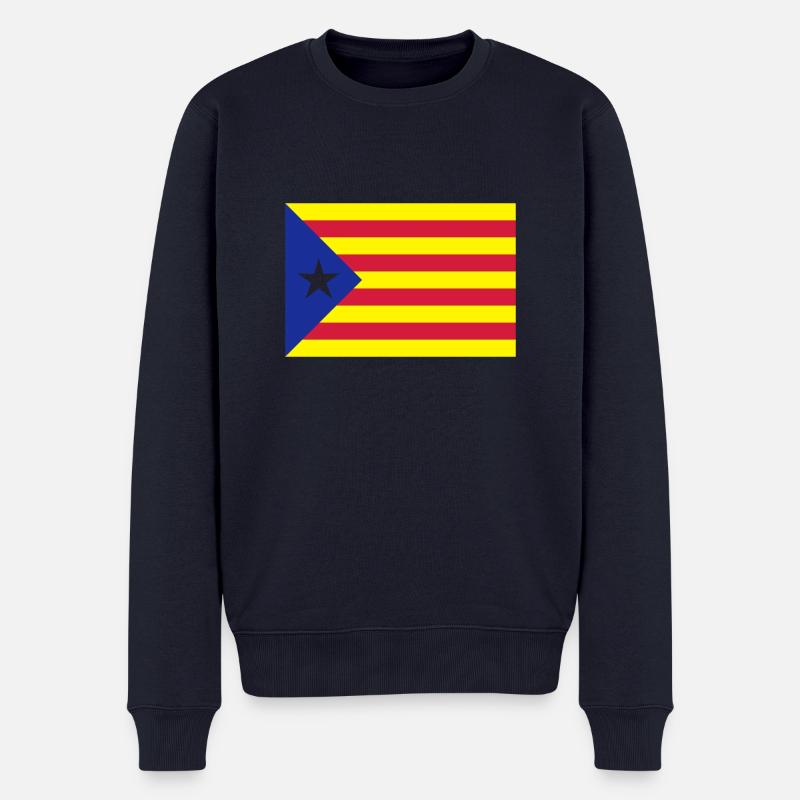Catalunya Flag - Männer Premium Bio Pullover - Navy