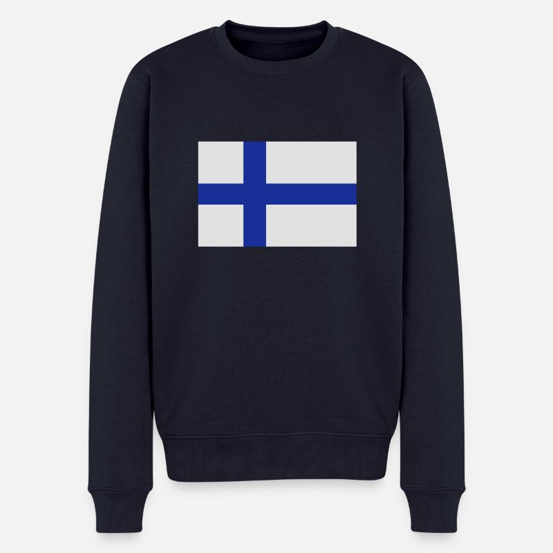 drapeau_finlande - Männer Premium Bio Pullover - Navy