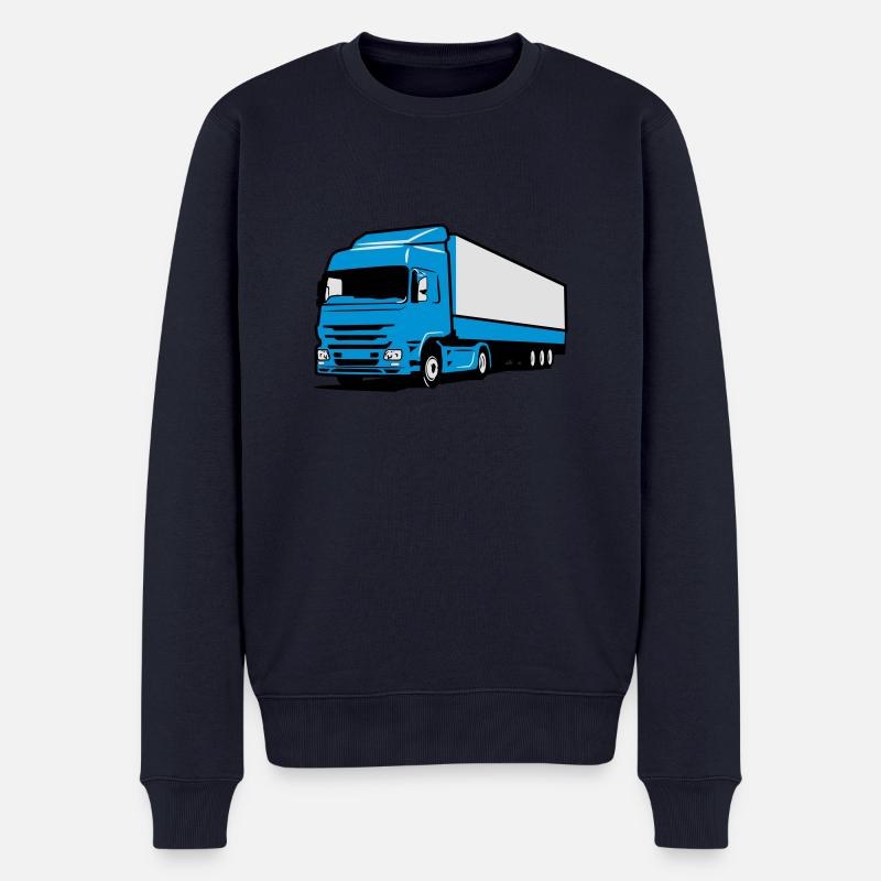 Truck LKW strasse - Männer Premium Bio Pullover - Navy