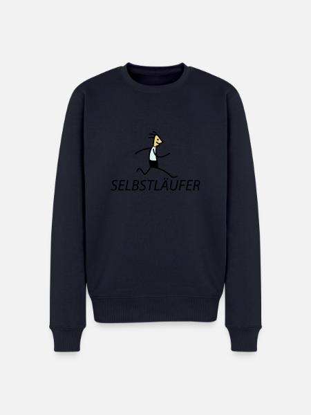 Selbstläufer (b) - Männer Premium Bio Pullover - Navy