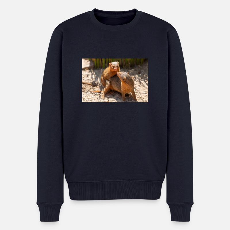 Zwergmangusten Helogale - Männer Premium Bio Pullover - Navy