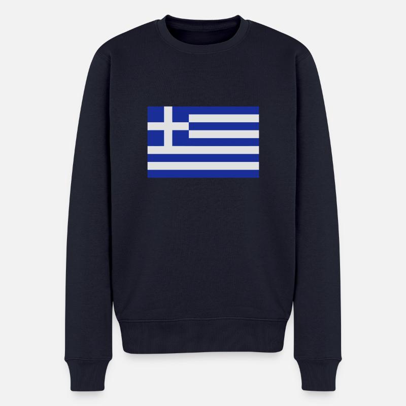 griechenland - Männer Premium Bio Pullover - Navy