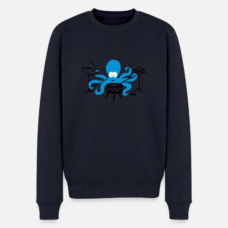 Octopus (c2) - Pull Premium bio Homme - bleu marine