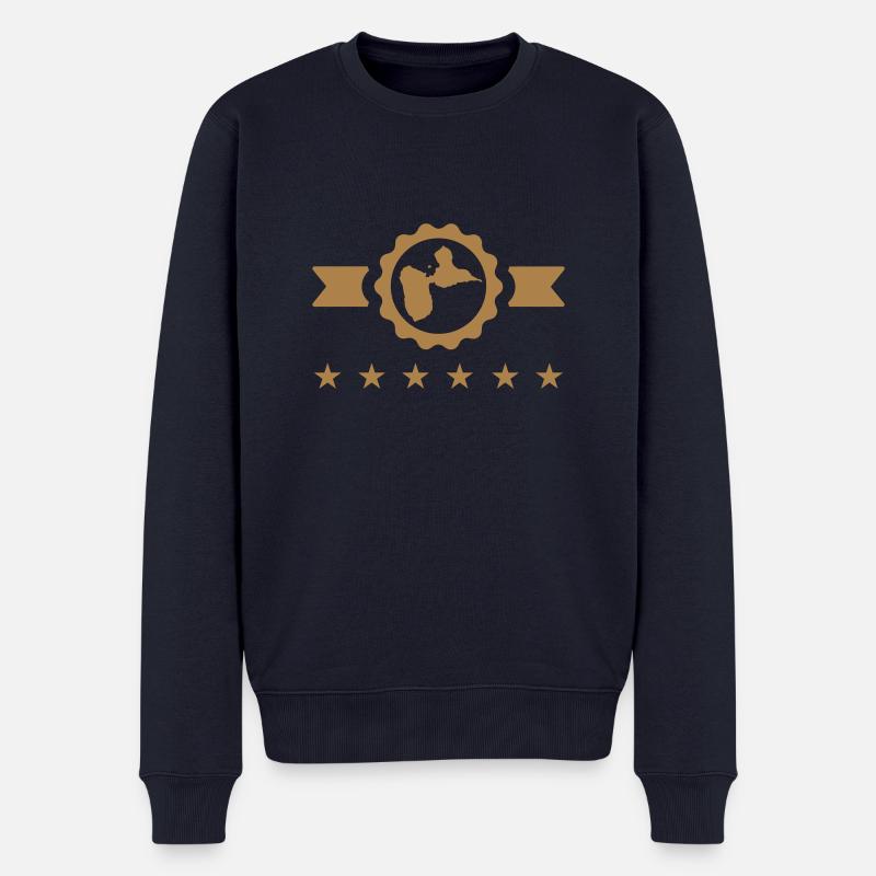 Guadeloupe / 971 / Meer / Frankreich - Männer Premium Bio Pullover - Navy