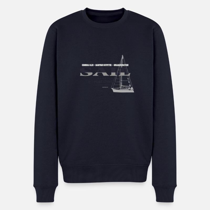 Sailing - Segeln - Segelboot - Maritim - Männer Premium Bio Pullover - Navy