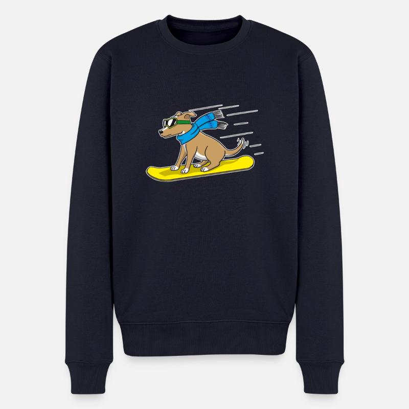 Snowboard Hund - Männer Premium Bio Pullover - Navy