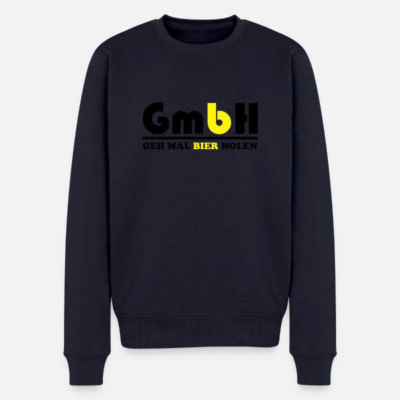 geh_mal_bier_holen_02 - Männer Premium Bio Pullover - Navy