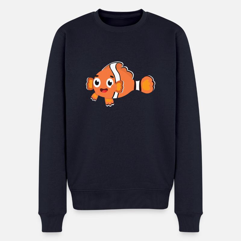Poisson clown - Pull Premium bio Homme - bleu marine
