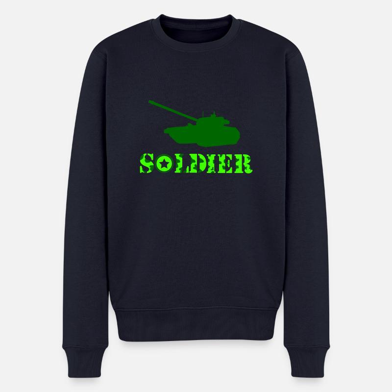 panzer soldat - Männer Premium Bio Pullover - Navy