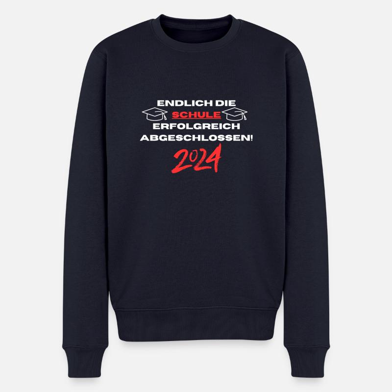 Endlich die Schule erfolgreich abgeschlossen! - Männer Premium Bio Pullover - Navy