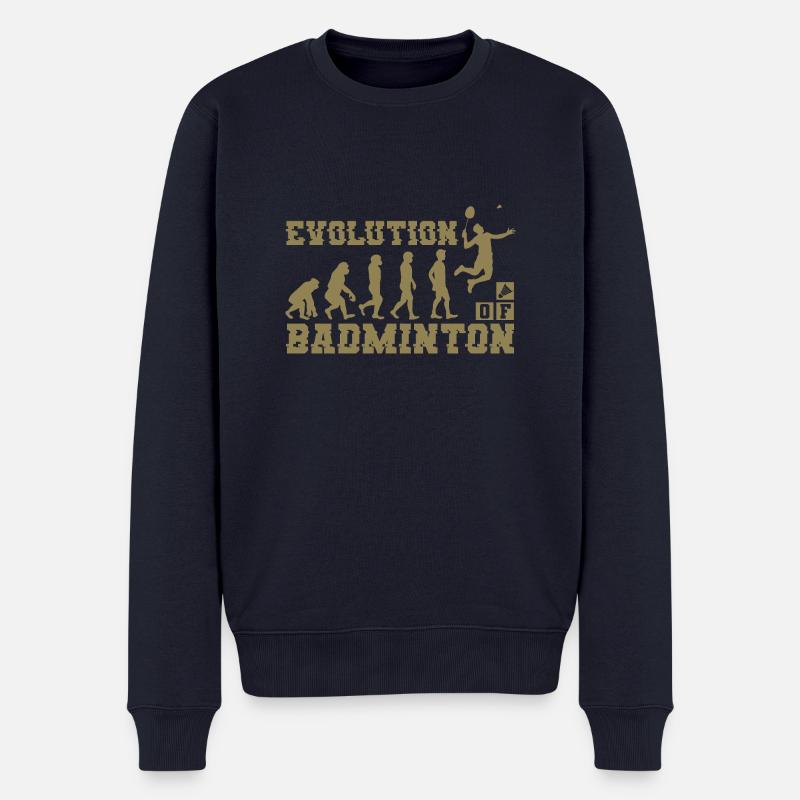 Badminton Evolution Silhouette - Männer Premium Bio Pullover - Navy