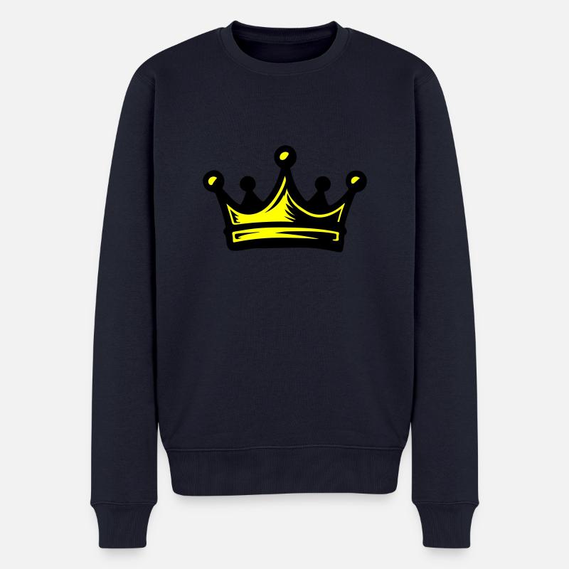 Krone König - Männer Premium Bio Pullover - Navy