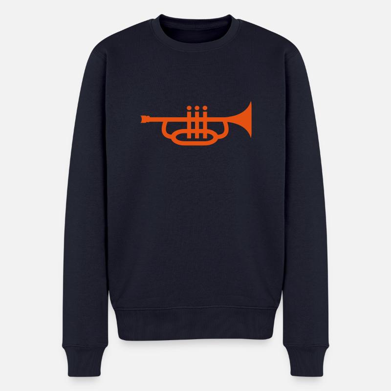 Trompete - Männer Premium Bio Pullover - Navy