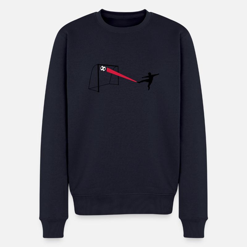 fussballtor - Männer Premium Bio Pullover - Navy