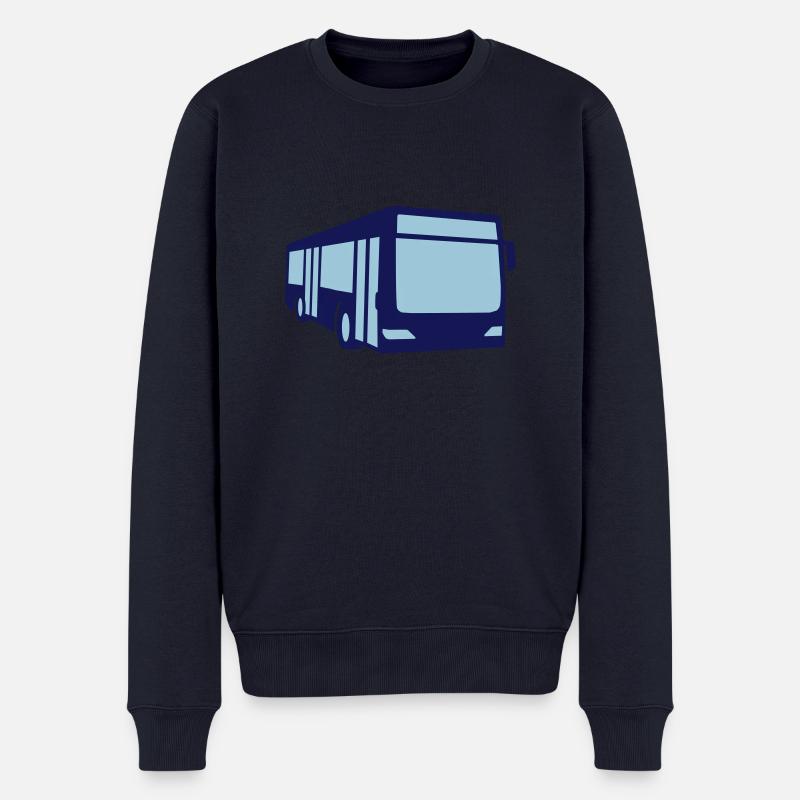 Bus - Männer Premium Bio Pullover - Navy