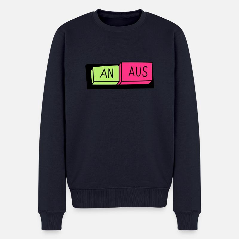 An / Aus Schalter - Männer Premium Bio Pullover - Navy