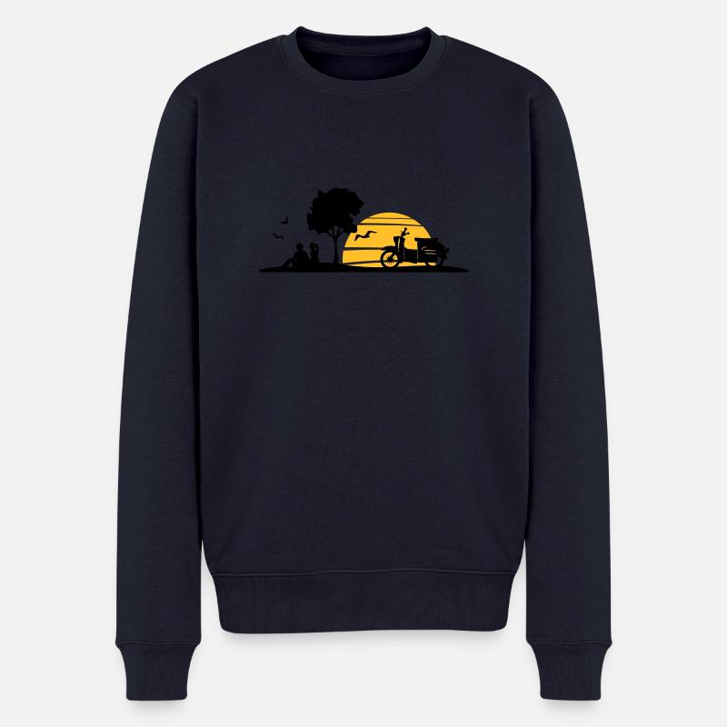 Fahrzeug - Schalbe Baum Sonne - Männer Premium Bio Pullover - Navy