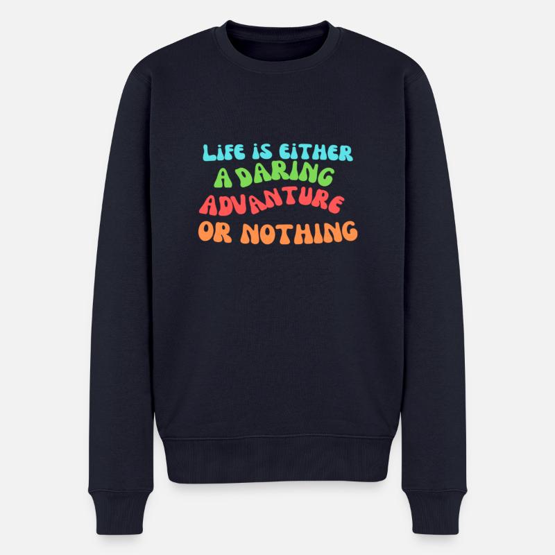 Life is an advanture - Pull Premium bio Homme - bleu marine