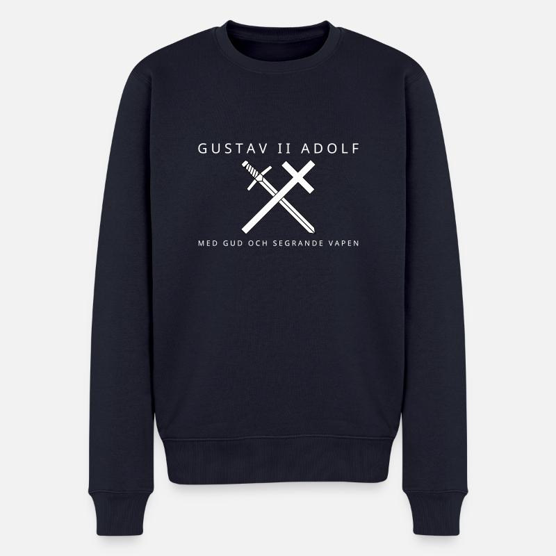 Gustav II. Adolf - Männer Premium Bio Pullover - Navy