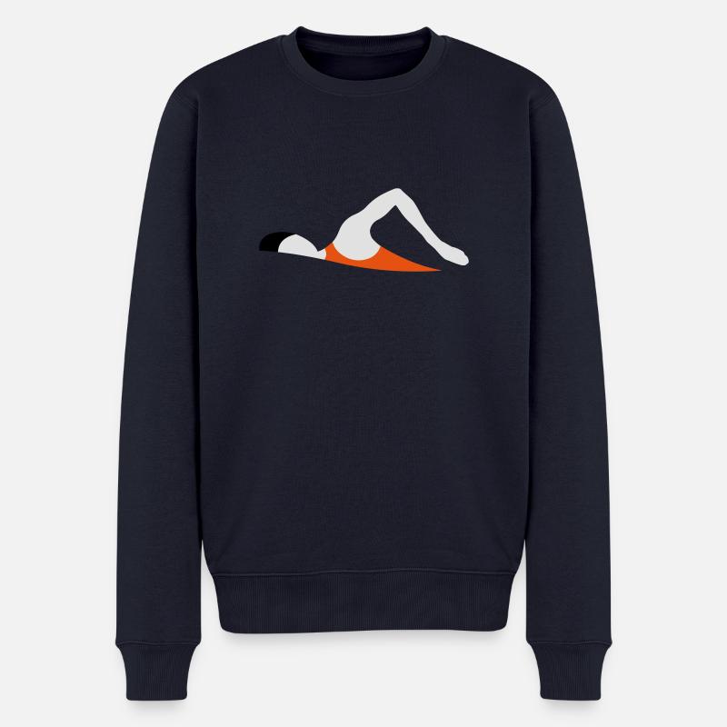Schwimmer Icon - Männer Premium Bio Pullover - Navy
