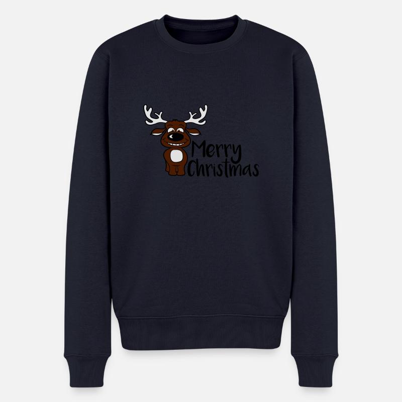 Joyeux Noël Moose - Pull Premium bio Homme - bleu marine