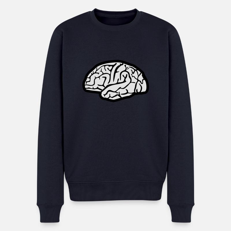 Gehirn, Hirn - Männer Premium Bio Pullover - Navy