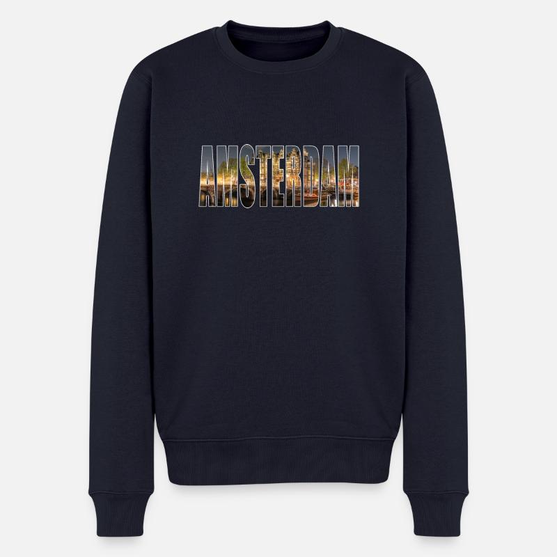 Amsterdam - Männer Premium Bio Pullover - Navy