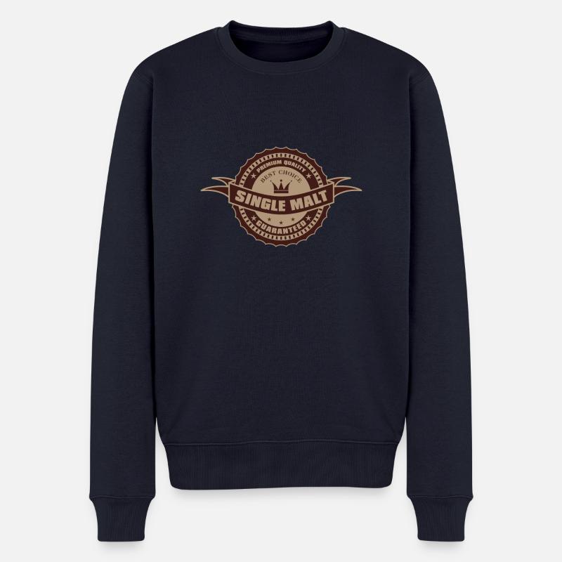 SingleMalt - Männer Premium Bio Pullover - Navy