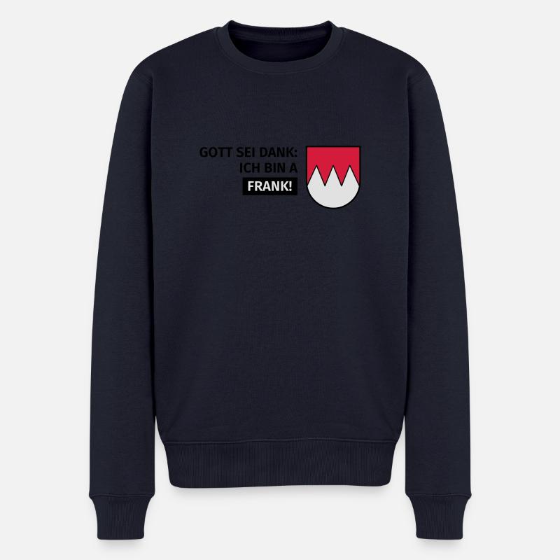 Gott sei Dank ich bin a Frank - Männer Premium Bio Pullover - Navy