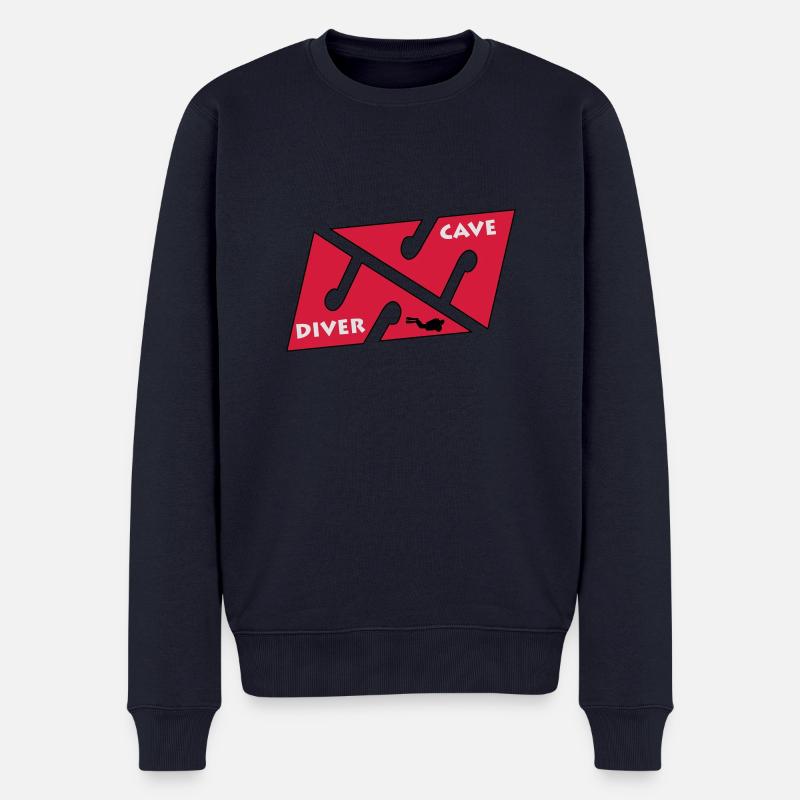 cave_diver_01 - Männer Premium Bio Pullover - Navy