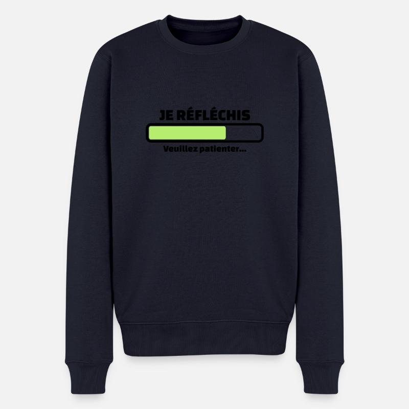 je réfléchis veuillez patienter - Pull Premium bio Homme - bleu marine